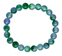 LKBEADS Natural Grape Agate Gemstone 8 mm | Round Shape, Smooth Cut Stone | 7 Inch | Green Color Gem | dhan yog stretch bracelet | success wristband | handmade jewelry |LK_BRC_03034