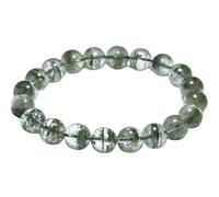 LKBEADS natural green phantom quartz gemstone 8mm|round shape smooth cut stone |6.5 inch|green color stone |energy stretch bracelet | healing wristband | handmade jewelry | LK_WOSB_00362LK_WOSB_00362