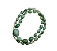 LKBEADS Natural Green Turquoise Bead Necklace Oval Shape Green Color Neck Accessory 5-18x25mm|Necklace 22 Inch Handmade Healing Crystal Beads Jewellery |LKSLF_NCK_00293
