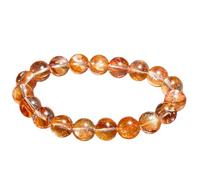 LKBEADS natural hematoid quartz gemstone 10mm|round shape smooth cut stone |6.5 inch|orange color stone |energy stretch bracelet | healing wristband | handmade jewelry | LK_WOSB_00365LK_WOSB_00365