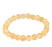 LKBEADS Natural Honey Calcite Gemstone 8 mm | Round Shape, Smooth Cut Stone | 7 Inch | Yellow Color Gem | dhan yog stretch bracelet | success wristband | handmade jewelry |LK_BRC_02772
