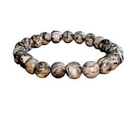 LKBEADS natural jasper gemstone 8mm|round shape smooth cut stone |8 inch|brown color stone |energy stretch bracelet | healing wristband | handmade jewelry | LK_WOSB_00171LK_WOSB_00171