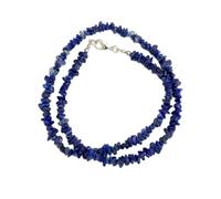 LKBEADS Natural Lapis Lazuli Bead Necklace Nugget Shape Blue Color Neck Accessory 3-5mm|Necklace 17 Inch Handmade Healing Crystal Beads Jewellery |LKSLF_NCK_00103