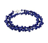 LKBEADS Natural Lapis Lazuli Bead Necklace Pear Shape Blue Color Neck Accessory 4-6mm|Necklace 18 Inch Handmade Healing Crystal Beads Jewellery |LKSLF_NCK_00277