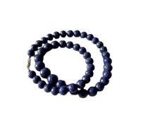 LKBEADS Natural Lapis Lazuli Bead Necklace Round Shape Blue Color Neck Accessory 8-10mm|Necklace 17 Inch Handmade Healing Crystal Beads Jewellery |LKSLF_NCK_00440