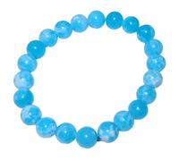 LKBEADS Natural larimar quartz gemstone 8mm stretch bracelet | 7 inch | blue color, round shape, smooth cut, stone | handmade jewelry |healing wristband | astology jewellery |LK_ESC_00042