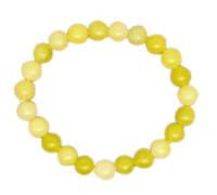 LKBEADS Natural Lemon Jade Gemstone 8 mm | Round Shape, Smooth Cut Stone | 7 Inch | Yellow Color Gem | dhan yog stretch bracelet | success wristband | handmade jewelry |LK_BRC_02256