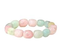 LKBEADS natural morganite gemstone 10mm|round shape smooth cut stone |8 inch|multicolor color stone |love stretch bracelet | compassion wristband | handmade jewelry | LK_WOSB_00859LK_WOSB_00859