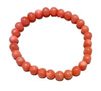 LKBEADS Natural Moss Agate Gemstone 8 mm | Round Shape, Smooth Cut Stone | 7 Inch | Orange Color Gem | dhan yog stretch bracelet | success wristband | handmade jewelry |LK_BRC_02502