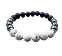 LKBEADS Natural Multi Gemstone 8 mm | Round Shape, Smooth Cut Stone | 7 Inch | Multicolor Color Gem | With Silver Metal |dhan yog stretch bracelet | success wristband | handmade jewelry |LK_BRC_03323