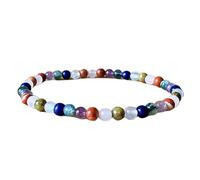 LKBEADS natural multi gemstone gemstone 4mm|round shape smooth cut stone |8 inch|multicolor color stone |energy stretch bracelet | healing wristband | handmade jewelry | LK_WOSB_00584LK_WOSB_00584