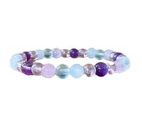 LKBEADS natural multi gemstone gemstone 6mm|round shape smooth cut stone |6.5 inch|multicolor color stone |energy stretch bracelet | healing wristband | handmade jewelry | LK_WOSB_00544LK_WOSB_00544