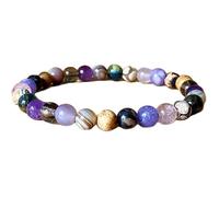 LKBEADS natural multi gemstone gemstone 6mm|round shape smooth cut stone |6.5 inch|multicolor color stone |energy stretch bracelet | healing wristband | handmade jewelry | LK_WOSB_00570LK_WOSB_00570