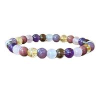LKBEADS natural multi gemstone gemstone 6mm|round shape smooth cut stone |7.5 inch|multicolor color stone |energy stretch bracelet | healing wristband | handmade jewelry | LK_WOSB_00579LK_WOSB_00579