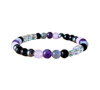 LKBEADS natural multi gemstone gemstone 6mm|round shape smooth cut stone |7 inch|multicolor color stone |energy stretch bracelet | healing wristband | handmade jewelry | LK_WOSB_00479LK_WOSB_00479