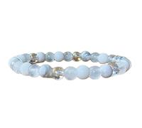 LKBEADS natural multi gemstone gemstone 6mm|round shape smooth cut stone |8 inch|white color stone |energy stretch bracelet | healing wristband | handmade jewelry | LK_WOSB_00515LK_WOSB_00515