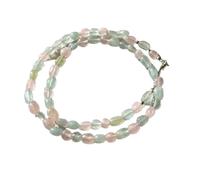 LKBEADS Natural Multi Morganite Bead Necklace Oval Shape Multi Color Neck Accessory 6x8mm|Necklace 17 Inch Handmade Healing Crystal Beads Jewellery |LKSLF_NCK_00319