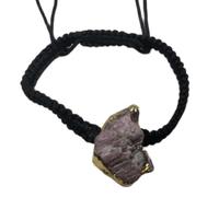 LKBEADS Natural Multi Tourmaline Thread Bracelet |LK_STHB_0446 | Fancy Shape Gemstone Rough Cut Stone 7 Inch Adjustable Unisex Wristband Handmade Jewelry