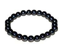 LKBEADS Natural Onyx Gemstone 8 mm | Round Shape, Smooth Cut Stone | 7 Inch | Black Color Gem | dhan yog stretch bracelet | success wristband | handmade jewelry |LK_BRC_02975