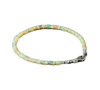 LKBEADS natural opal 6x4mm gemstone link bracelet oval shape smooth cut yellow color stone 7 inch stacking wristband handmade jewellery for men & women gift |LK_SLNK_00086