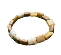 LKBEADS natural opal 9x11-14x11mm gemstone link bracelet rectangle shape smooth cut peach color stone 8 inch stacking wristband handmade jewellery for men & women gift |LK_SLNK_00022