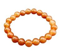 LKBEADS Natural Orange Adventurine 8mm Smooth Cut Beads Gemstone Stretch Bracelet Round Shape Stone Orange Color 7 Inch Stretchable Wristband For Unisex Healing Meditation Gift & Luck |L_STBC_00128_7