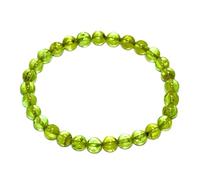 LKBEADS natural peridot gemstone 6mm|round shape smooth cut stone |7.5 inch|green color stone |energy stretch bracelet | healing wristband | handmade jewelry | LK_WOSB_00715LK_WOSB_00715