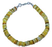 LKBEADS Natural peru opal gemstone 6mm stacking bracelet | 7 inch | multi color, tyre shape, smooth cut, stone | with silver plated clasp | handmade jewellry |LK_ESK_00496