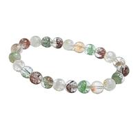 LKBEADS natural phantom quartz gemstone 8mm|round shape smooth cut stone |7 inch|purple color stone |energy stretch bracelet | healing wristband | handmade jewelry | LK_WOSB_00371LK_WOSB_00371