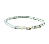 LKBEADS natural prehnite gemstone 4mm|round shape smooth cut stone |6.5 inch|multicolor color stone |energy stretch bracelet | healing wristband | handmade jewelry | LK_WOSB_00507LK_WOSB_00507
