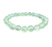 LKBEADS natural prehnite gemstone 8mm|round shape smooth cut stone |6.5 inch|blue color stone |energy stretch bracelet | healing wristband | handmade jewelry | LK_WOSB_00153LK_WOSB_00153