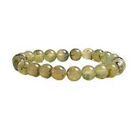 LKBEADS natural prehnite gemstone 8mm|round shape smooth cut stone |7.5 inch|green color stone |energy stretch bracelet | healing wristband | handmade jewelry | LK_WOSB_00043LK_WOSB_00043