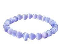 LKBEADS natural purple cat's eye gemstone 8mm|round shape smooth cut stone |7.5 inch|blue color stone |energy stretch bracelet | healing wristband | handmade jewelry | LK_WOSB_00167LK_WOSB_00167