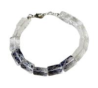 LKBEADS natural rainbow moonstone 12x8mm gemstone link bracelet rectangle shape faceted cut clear color stone 7 inch stacking wristband handmade jewellery for men & women gift |LK_SLNK_00202