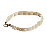 LKBEADS natural rainbow moonstone 9x7 mm gemstone link bracelet rectangle shape faceted cut white color stone 7.5 inch stacking wristband handmade jewellery for men & women gift |LK_SLNK_00228