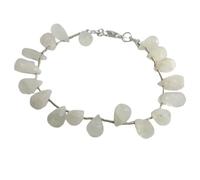 LKBEADS Natural rainbow moonstone gemstone 10x7-12x6 mm stacking bracelet | 7 inch | rainbow color, tear drop shape, faceted cut, stone | with silver plated clasp | handmade |LK_ESK_00129