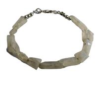 LKBEADS Natural rainbow moonstone gemstone 11x9-17x6 mm stacking bracelet | 7 inch | rainbow color, tumble shape, faceted cut, stone | with silver plated clasp | handmade |LK_ESK_00131