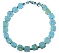 LKBEADS Natural rainbow moonstone gemstone 5x6mm stacking bracelet | 7 inch | rainbow color, cube shape, faceted cut, stone | with silver plated clasp | handmade jewellry |LK_ESK_00206