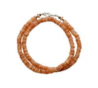 LKBEADS Natural Sunstone Bead Necklace Tyre Shape Yellow Color Neck Accessory 5-6mm|Necklace 17 Inch Handmade Healing Crystal Beads Jewellery |LKSLF_NCK_00226