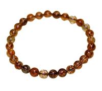 LKBEADS natural super seven gemstone 7mm|round shape smooth cut stone |7 inch|orange color stone |energy stretch bracelet | healing wristband | handmade jewelry | LK_WOSB_00718LK_WOSB_00718