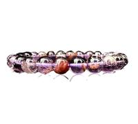 LKBEADS natural super seven gemstone 7mm|round shape smooth cut stone |7 inch|purple color stone |energy stretch bracelet | healing wristband | handmade jewelry | LK_WOSB_00696LK_WOSB_00696