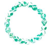 LKBEADS Natural Tibetan Agate Gemstone 10 mm | Round Shape, Smooth Cut Stone | 7 Inch | Green Color Gem | dhan yog stretch bracelet | success wristband | handmade jewelry |LK_BRC_02587