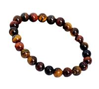 LKBEADS Natural Tiger Eye Gemstone 8 mm | Round Shape, Smooth Cut Stone | 7 Inch | Brown Color Gem | dhan yog stretch bracelet | success wristband | handmade jewelry |LK_BRC_02789