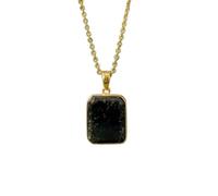 LKBEADS Naturel Green Tourmaline Gemstone Brass Pendant Necklace Cushion Shape With Cable Chain Attracts Wealth Enhances Love Handmade Jewelry Heart Chakra Prosperity & Harmony Locket |LK_SGMP_0300