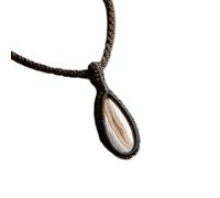 LKBEADS Naturel Pink Opal Gemstone Thread Pendant Necklace Pear Shape With Leather Cord Chain Self Love & Confidence Handmade Jewelry Healing Locket |LK_SGMP_0433