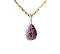 LKBEADS Naturel Ruby Gemstone 925 Sterling Silver Pendant Necklace Pear Shape With Cable Chain Enhances Passion Handmade Jewelry Enhances Passion Locket |LK_SGMP_0106