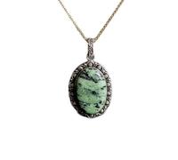 LKBEADS Naturel Ruby Zosite Gemstone 925 Sterling Silver Pendant Necklace Oval Shape With Cable Chain Enhances Passion Handmade Jewelry Enhances Passion Locket |LK_SGMP_0144