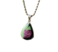 LKBEADS Naturel Ruby Zosite Gemstone 925 Sterling Silver Pendant Necklace Pear Shape With Cable Chain Enhances Passion Handmade Jewelry Enhances Passion Locket |LK_SGMP_0063