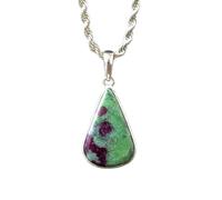 LKBEADS Naturel Ruby Zosite Gemstone 925 Sterling Silver Pendant Necklace Pear Shape With Cable Chain Enhances Passion Handmade Jewelry Enhances Passion Locket |LK_SGMP_0038