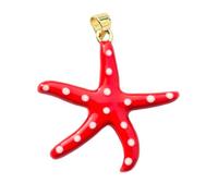 LKBEADS ocean/nautical pendant necklace | made in stainless steel | gold plated, 33x31mm | starfish, sea star fish jewelry charm | with 18 inch cable chain | LK_CHP_0197_c